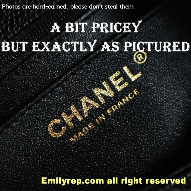 Chanel Classic Flap Ball-grain calfskin black and gold mini 12-20-6cm C0039