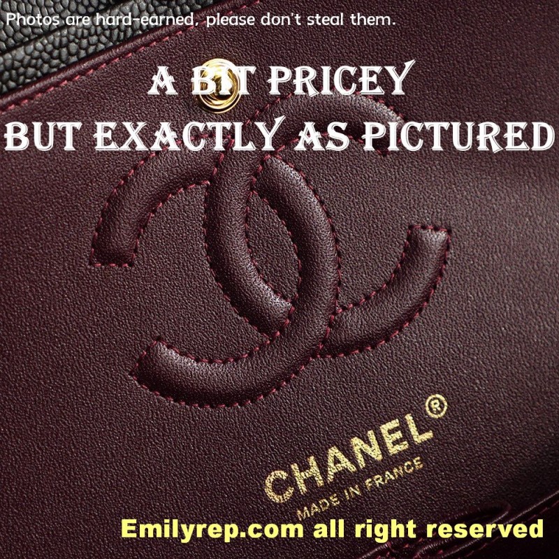Chanel Classic Flap Ball-grain calfskin black and gold small 14.5-23-6cm C0041