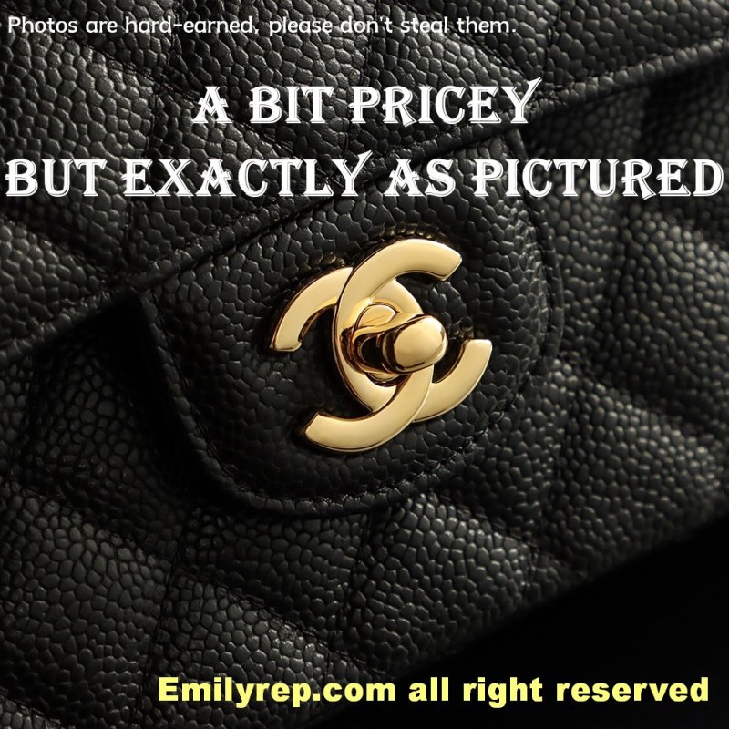 Chanel Classic Flap Ball-grain calfskin black and gold small 14.5-23-6cm C0041