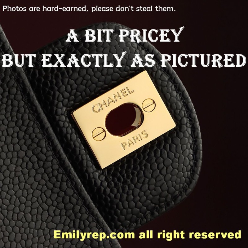 Chanel Classic Flap Ball-grain calfskin black and gold small 14.5-23-6cm C0041
