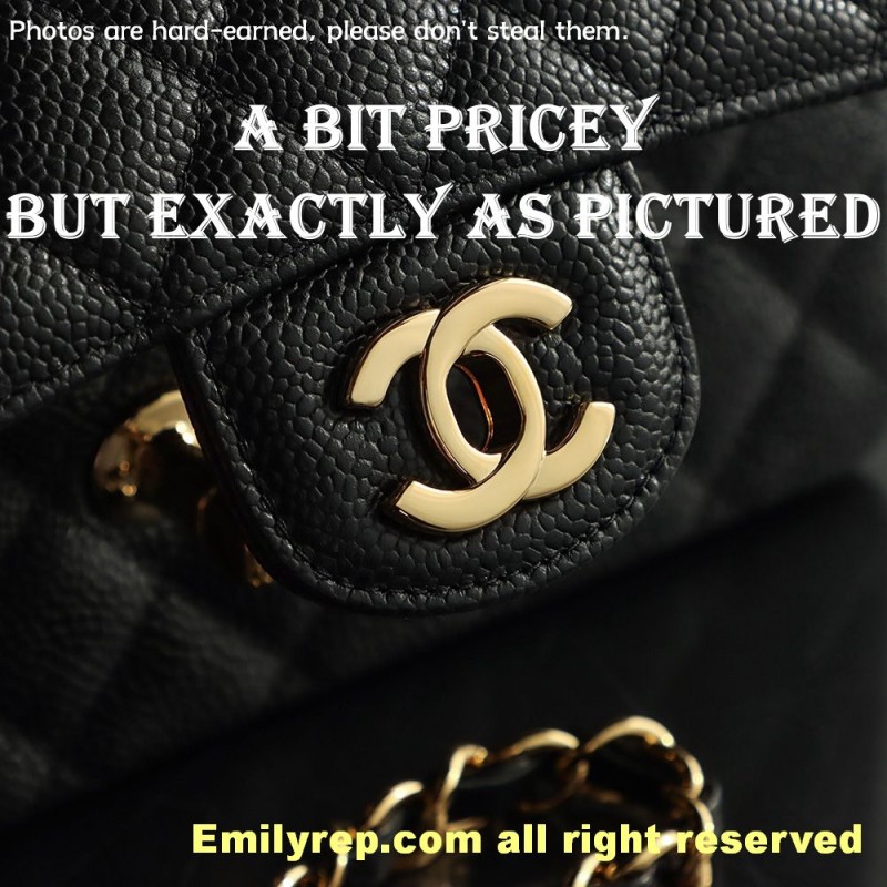 Chanel Classic Flap Ball-grain calfskin black and gold small 14.5-23-6cm C0041