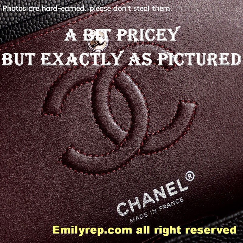 Chanel Classic Flap Ball-grain calfskin black and silver small 14.5-23-6cm C0042