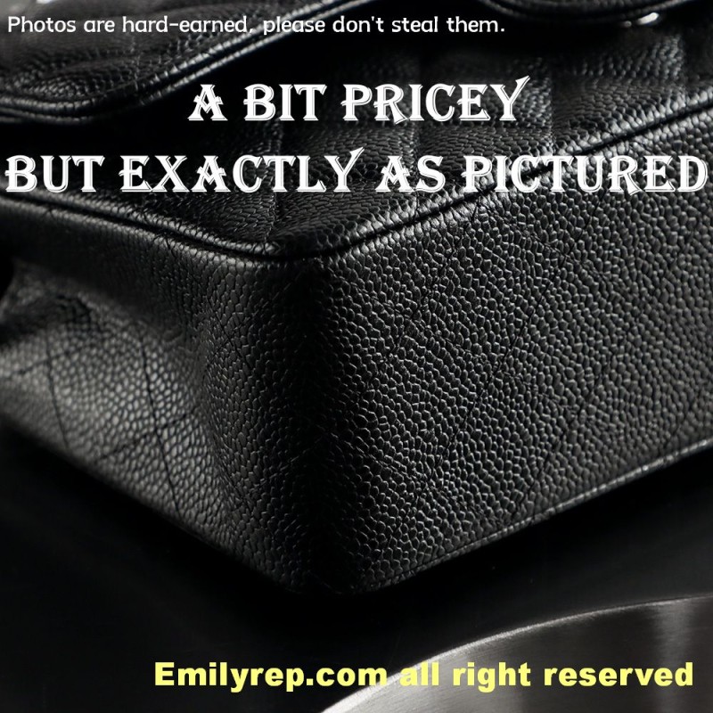 Chanel Classic Flap Ball-grain calfskin black and silver small 14.5-23-6cm C0042