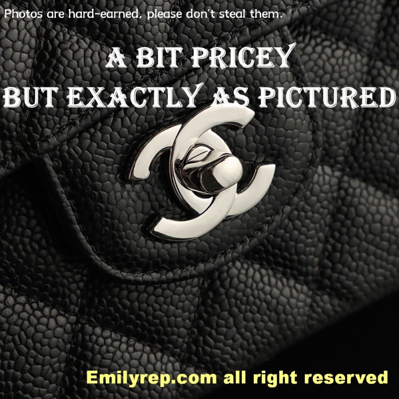Chanel Classic Flap Ball-grain calfskin black and silver small 14.5-23-6cm C0042
