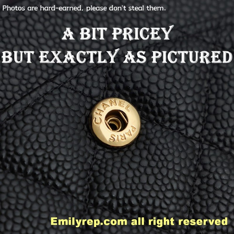 Chanel Classic Flap Ball-grain calfskin black and gold medium 15.5-25.5-6.5cm C0043