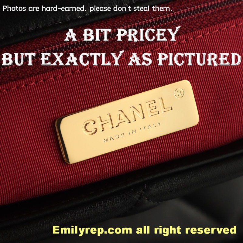 Chanel 19 Bag black and silver medium 20-30-10cm C0045