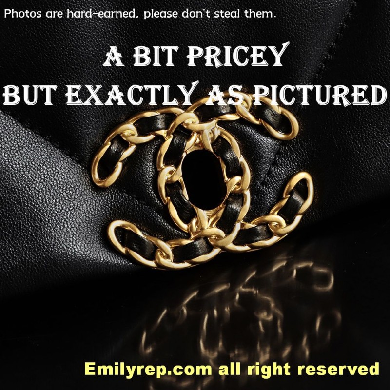 Chanel 19 Bag black and gold small 16-26-9cm C0046