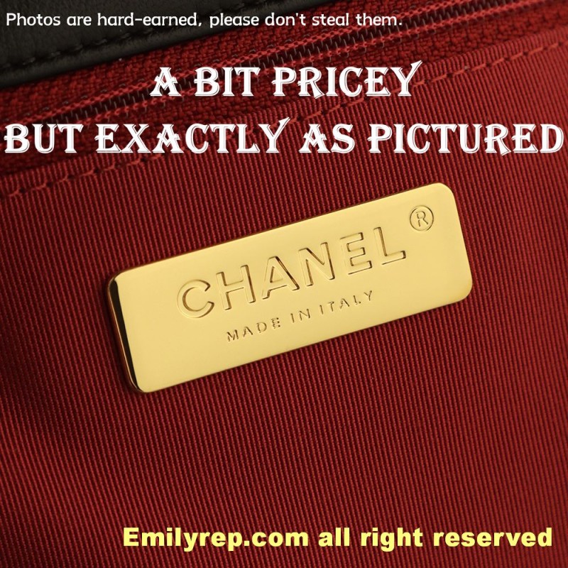 Chanel 19 Bag black and gold small 16-26-9cm C0046