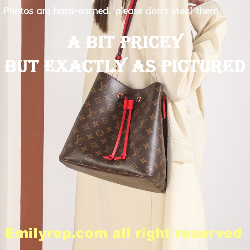 Louis Vuitton M44021 Coquelicot Red NéOnoé Shoulder Bucket Bag
