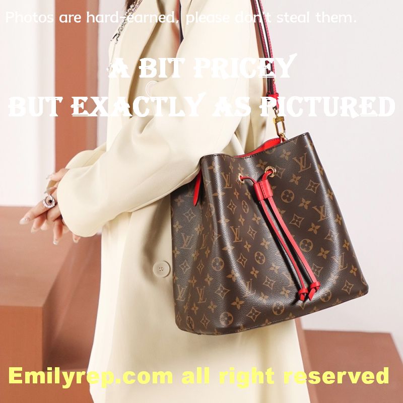 Louis Vuitton M44021 Coquelicot Red NéOnoé Shoulder Bucket Bag