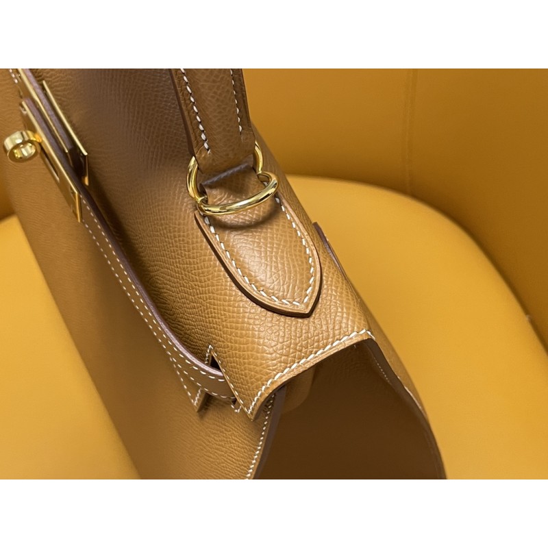 Hermès Kelly 28 in golden brown with a gold buckle-100% Handmade, needs 3-7 days