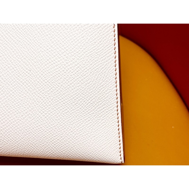 Hermès Kelly25 in Milkshake White and Gold Brown, Epsom leather with matte gold buckle-100% Handmade, needs 3-7 days