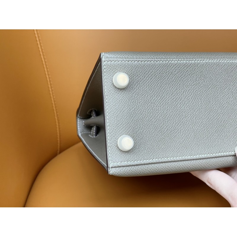 Hermès Kelly 25 Elephant Grey with Gold Clasp-100% Handmade, needs 3-7 days