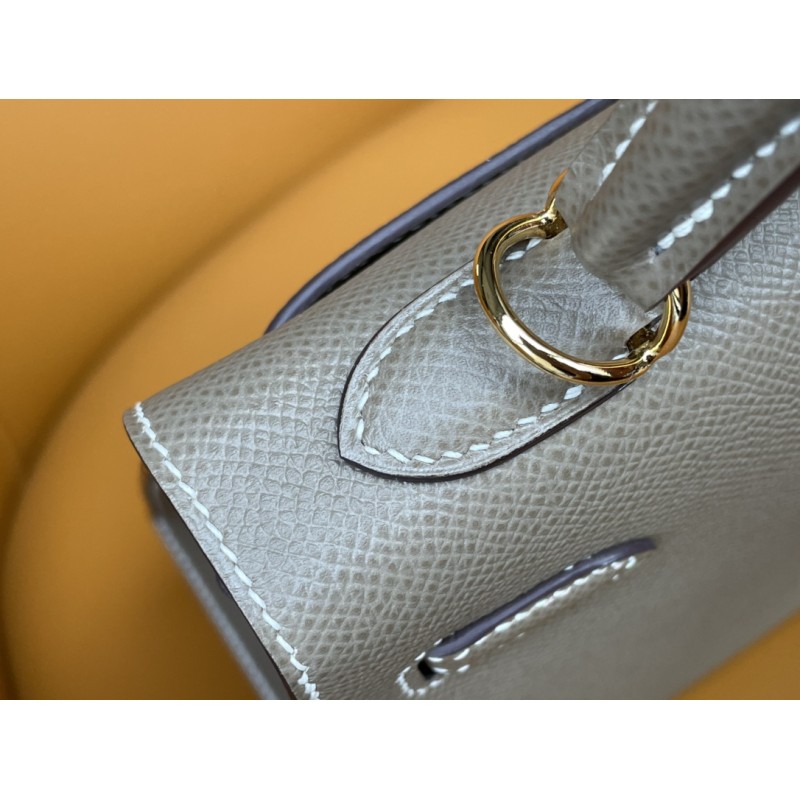 Hermès Kelly 25 Elephant Grey with Gold Clasp-100% Handmade, needs 3-7 days