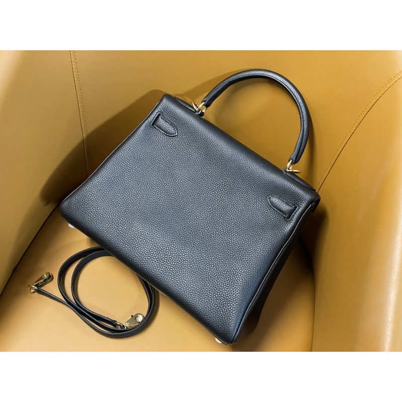Hermès Kelly 28 Black Gold Buckle-100% Handmade, needs 3-7 days