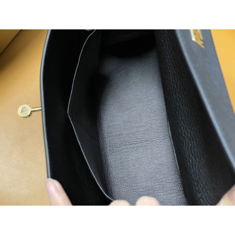 Hermès Kelly 28 Black Gold Buckle-100% Handmade, needs 3-7 days