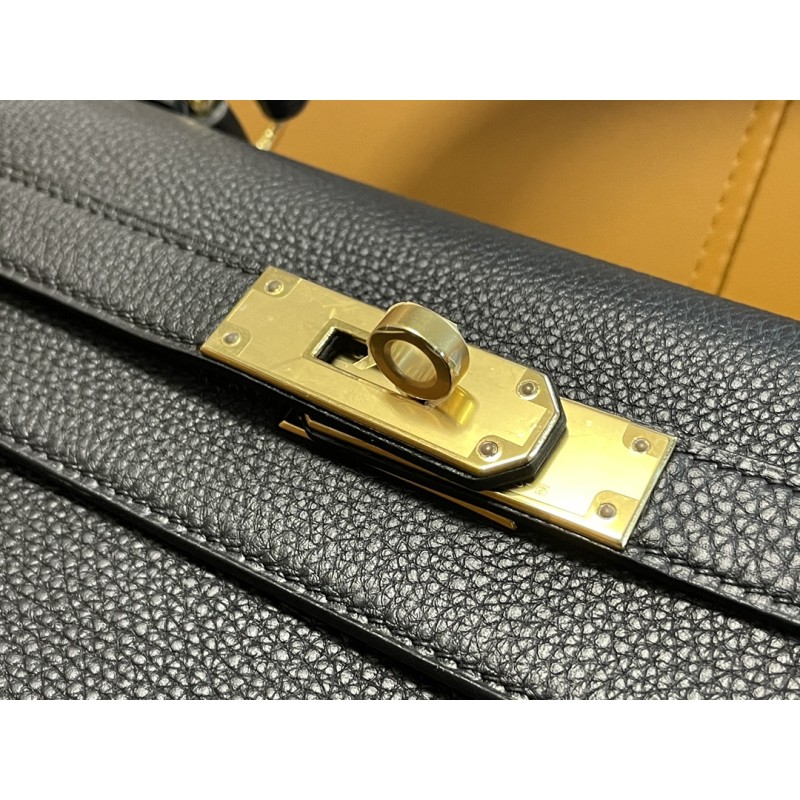 Hermès Kelly 28 Black Gold Buckle-100% Handmade, needs 3-7 days
