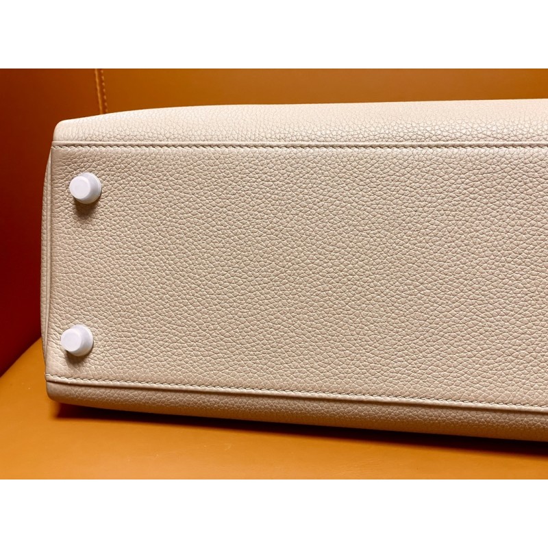Hermès Kelly32 Dove Grey Togo Silver Clasp-100% Handmade, needs 3-7 days