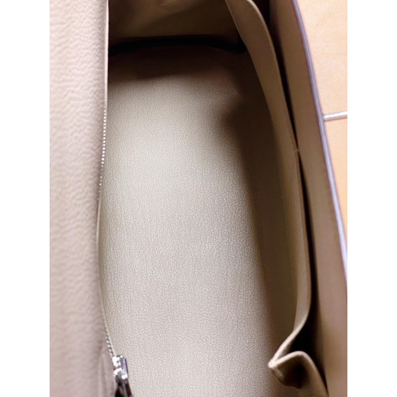Hermès Kelly32 Dove Grey Togo Silver Clasp-100% Handmade, needs 3-7 days