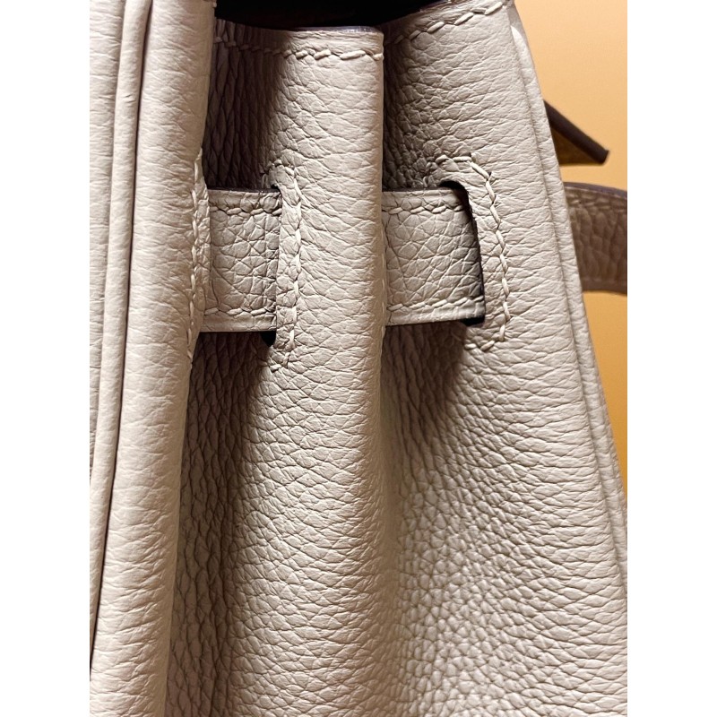 Hermès Kelly32 Dove Grey Togo Silver Clasp-100% Handmade, needs 3-7 days