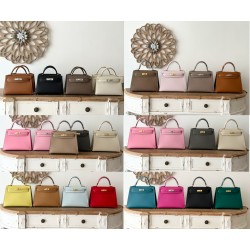 Hermès Kelly Color Collection-Fully hand-stitched with gold-plated hardware engraved in steel font-100% Handmade, needs 3-7 days
