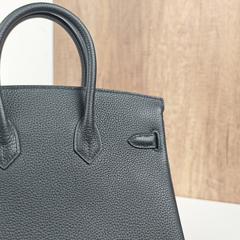  Birkin 25 Black with Gold Clasp Togo Leather-100% Handmade, needs 3-7 days