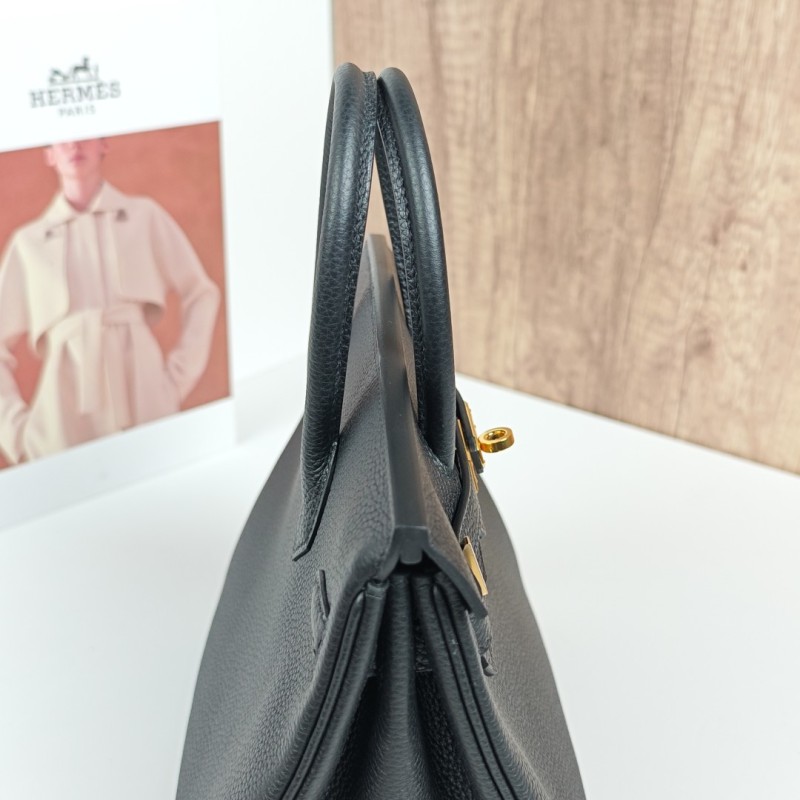  Birkin 25 Black with Gold Clasp Togo Leather-100% Handmade, needs 3-7 days