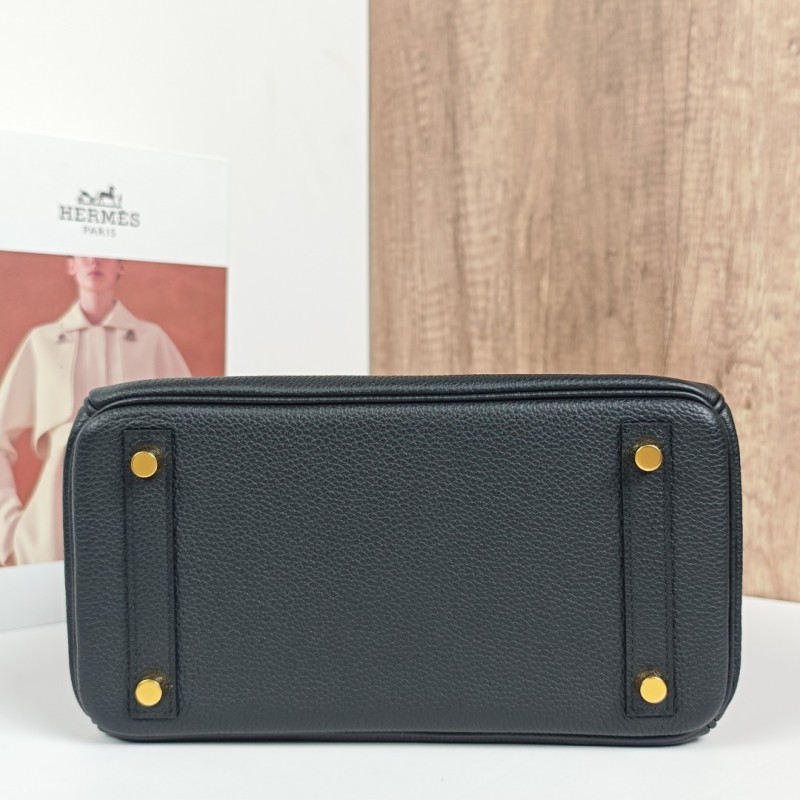  Birkin 25 Black with Gold Clasp Togo Leather-100% Handmade, needs 3-7 days