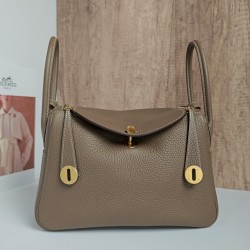 Lindy26 Elephant Gray with Gold Clasp Handmade-Premium Cowhide-Lined with Lambskin-100% Handmade, needs 3-7 days