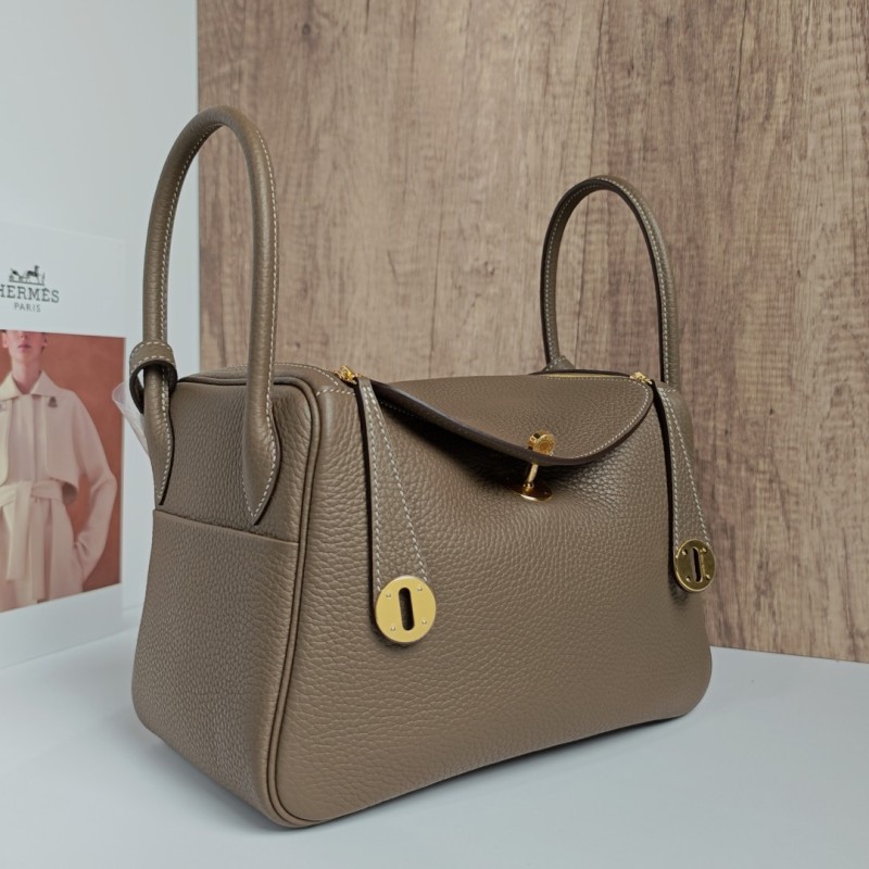 Lindy26 Elephant Gray with Gold Clasp Handmade-Premium Cowhide-Lined with Lambskin-100% Handmade, needs 3-7 days