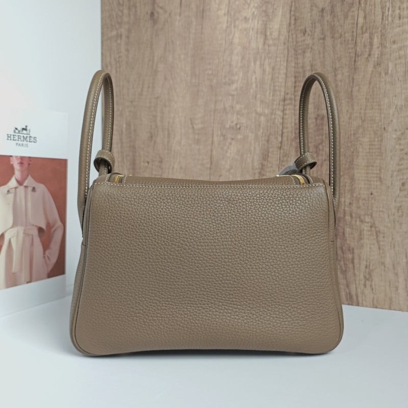 Lindy26 Elephant Gray with Gold Clasp Handmade-Premium Cowhide-Lined with Lambskin-100% Handmade, needs 3-7 days