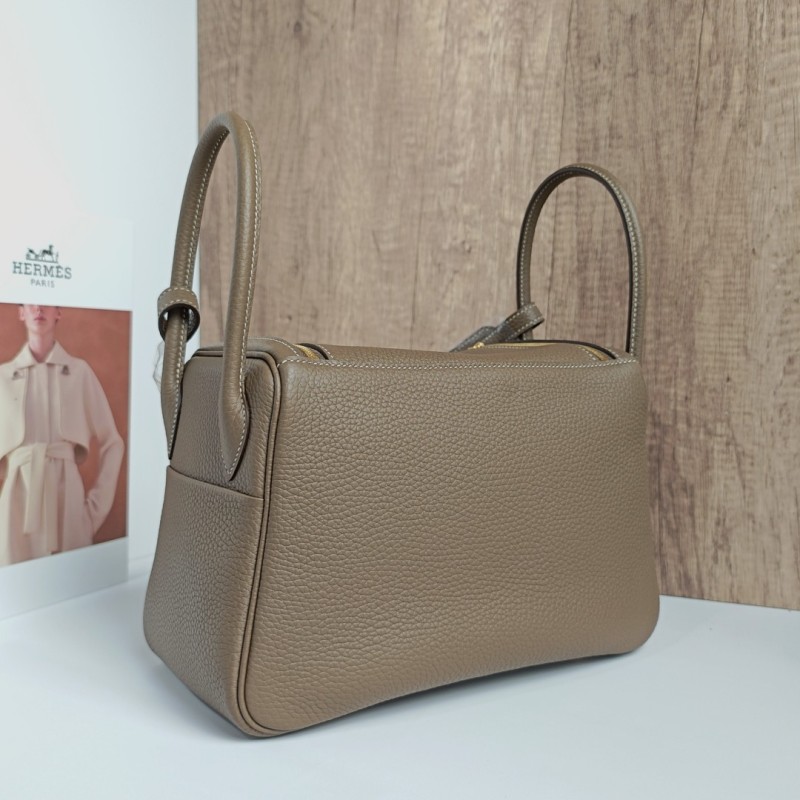 Lindy26 Elephant Gray with Gold Clasp Handmade-Premium Cowhide-Lined with Lambskin-100% Handmade, needs 3-7 days