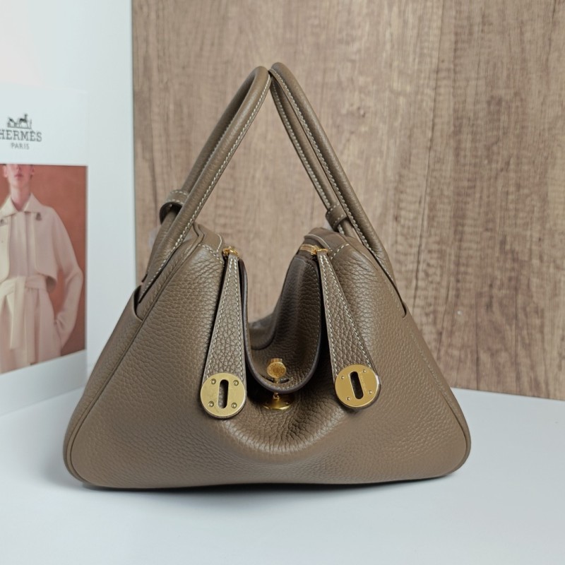 Lindy26 Elephant Gray with Gold Clasp Handmade-Premium Cowhide-Lined with Lambskin-100% Handmade, needs 3-7 days