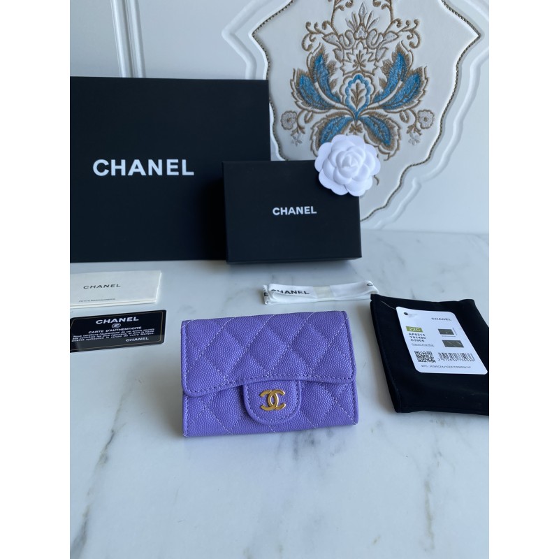 CHANEL Caviar Small Ball Grain Classic Series New cf Small Card Holder