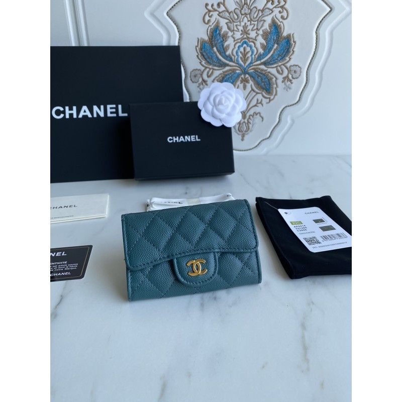 CHANEL Caviar Small Ball Grain Classic Series New cf Small Card Holder