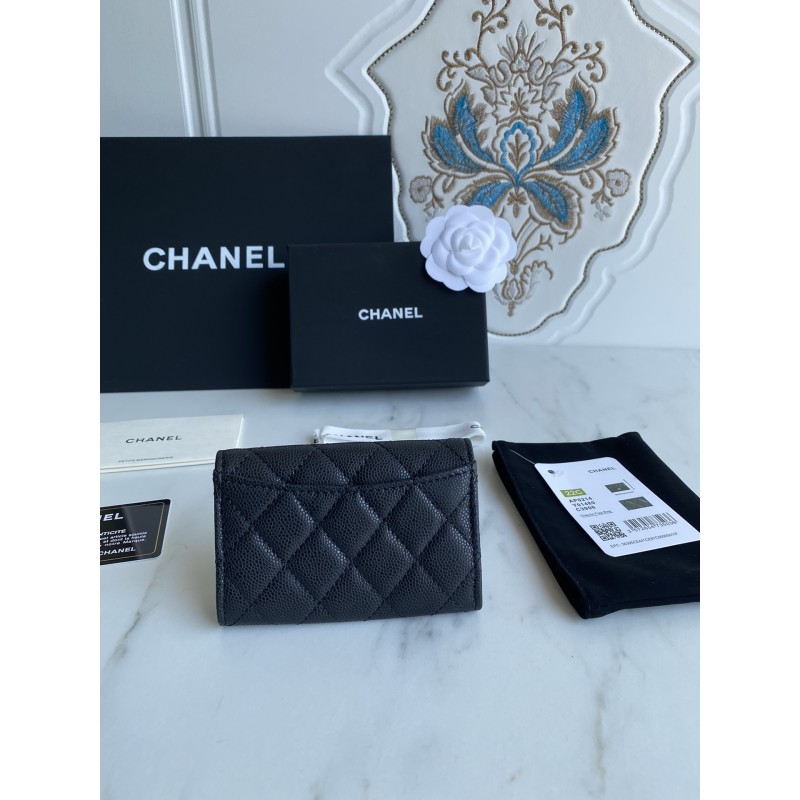 CHANEL Caviar Small Ball Grain Classic Series New cf Small Card Holder