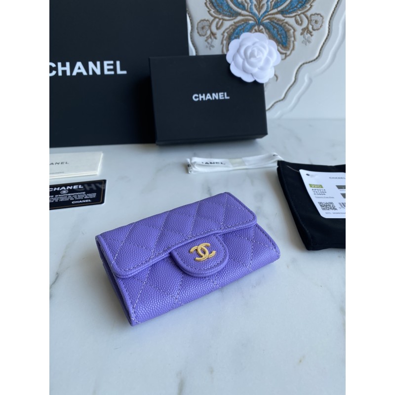 CHANEL Caviar Small Ball Grain Classic Series New cf Small Card Holder