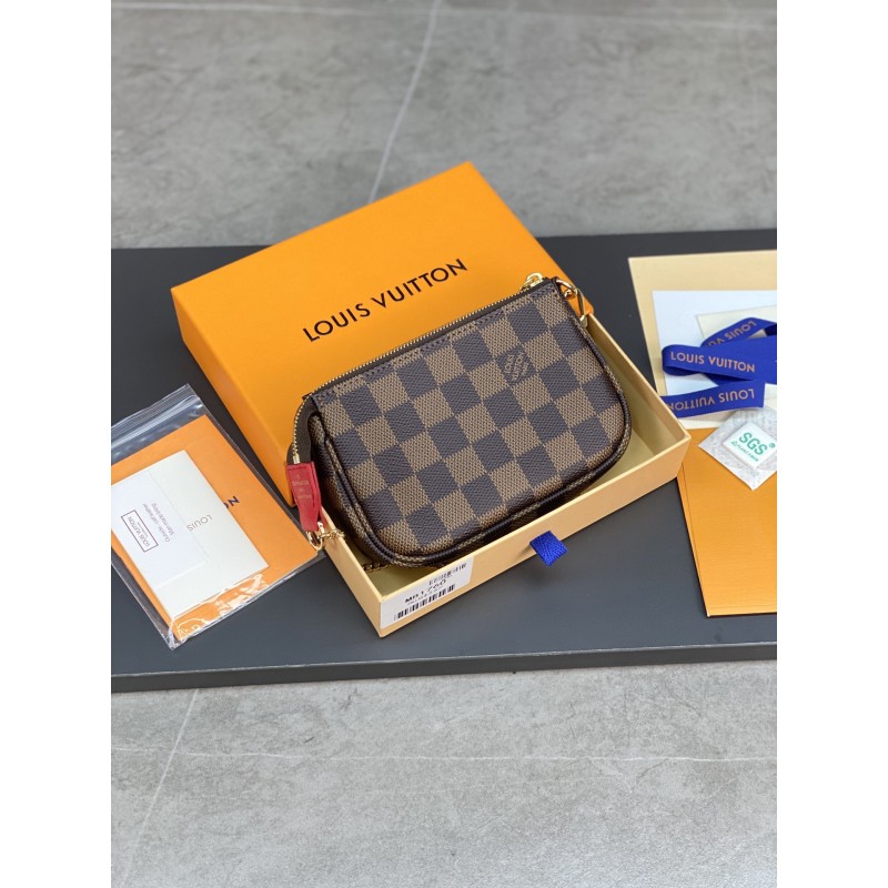 Louis Vuitton Silk-Printed MINI POCHETTE ACCESSORIES Small Handbag.