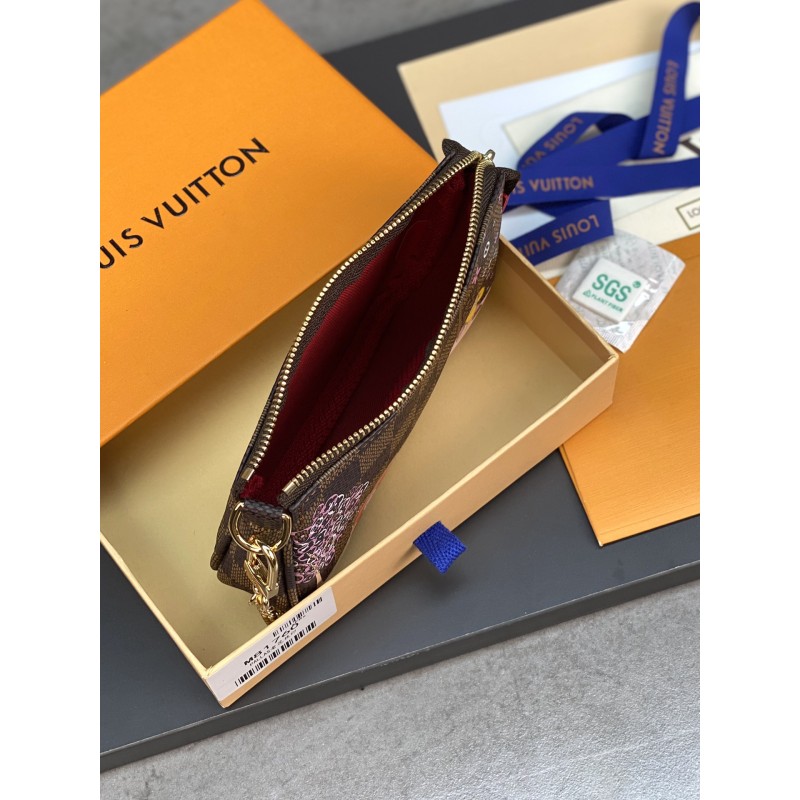 Louis Vuitton Silk-Printed MINI POCHETTE ACCESSORIES Small Handbag.