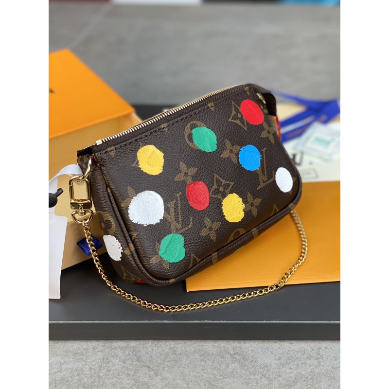 Louis Vuitton Silk-Printed MINI POCHETTE ACCESSORIES Small Handbag.