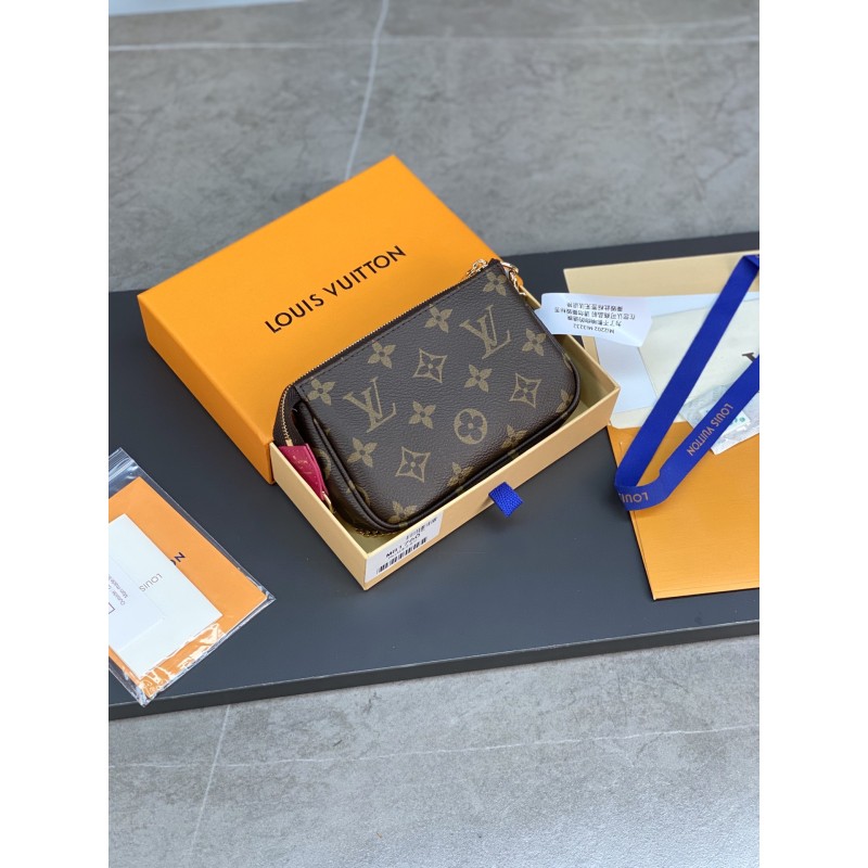 Louis Vuitton Silk-Printed MINI POCHETTE ACCESSORIES Small Handbag.
