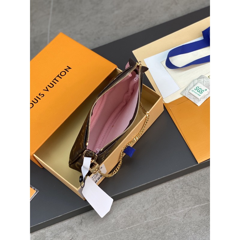 Louis Vuitton Silk-Printed MINI POCHETTE ACCESSORIES Small Handbag.