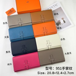 Hermès new calfskin long wallet with palm print.
