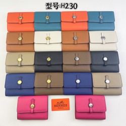 Hermès H230 wallet with gold and silver hardware