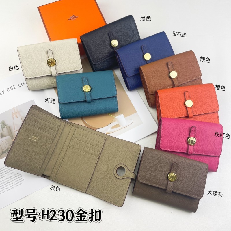 Hermès H230 wallet with gold and silver hardware