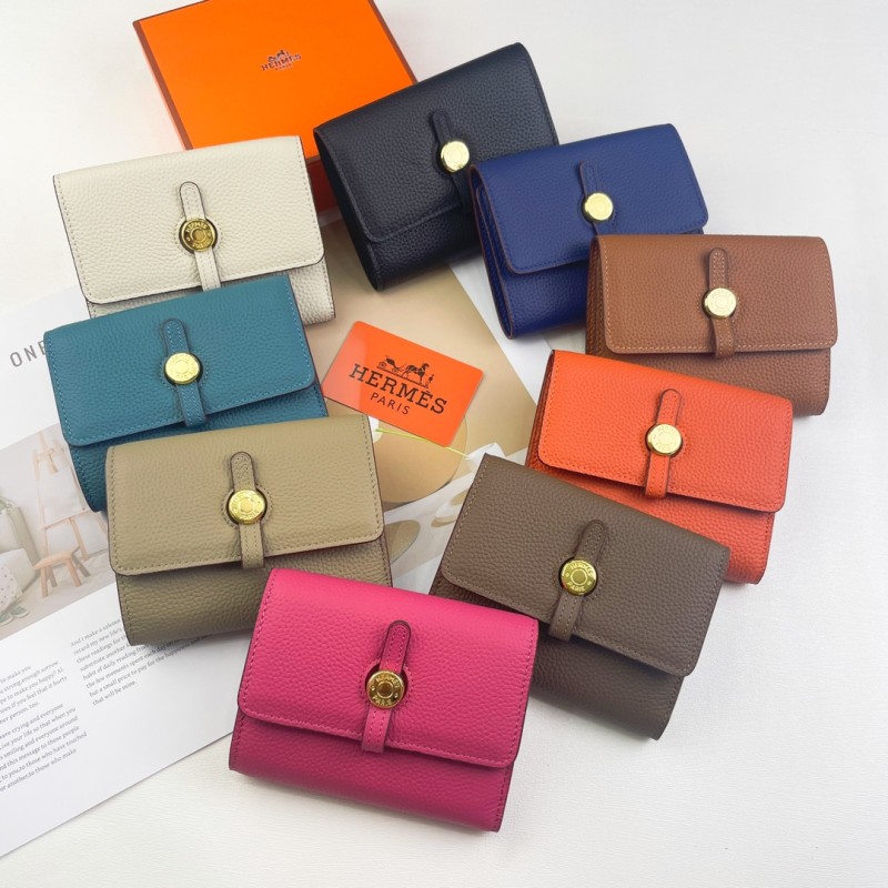 Hermès H230 wallet with gold and silver hardware